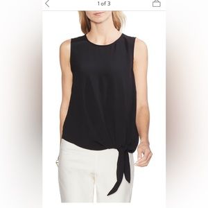 Vince Camuto navy tie blouse